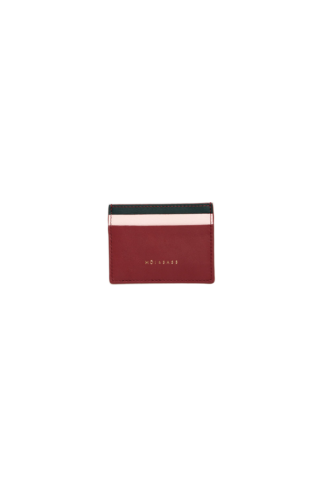 COLOR BLOCK CARDHOLDER | BURGUNDY & CYPRESS