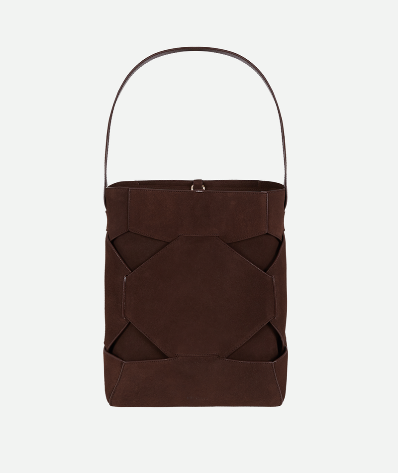 PUZZLE TOTE | DARK CHOCOLATE SUEDE