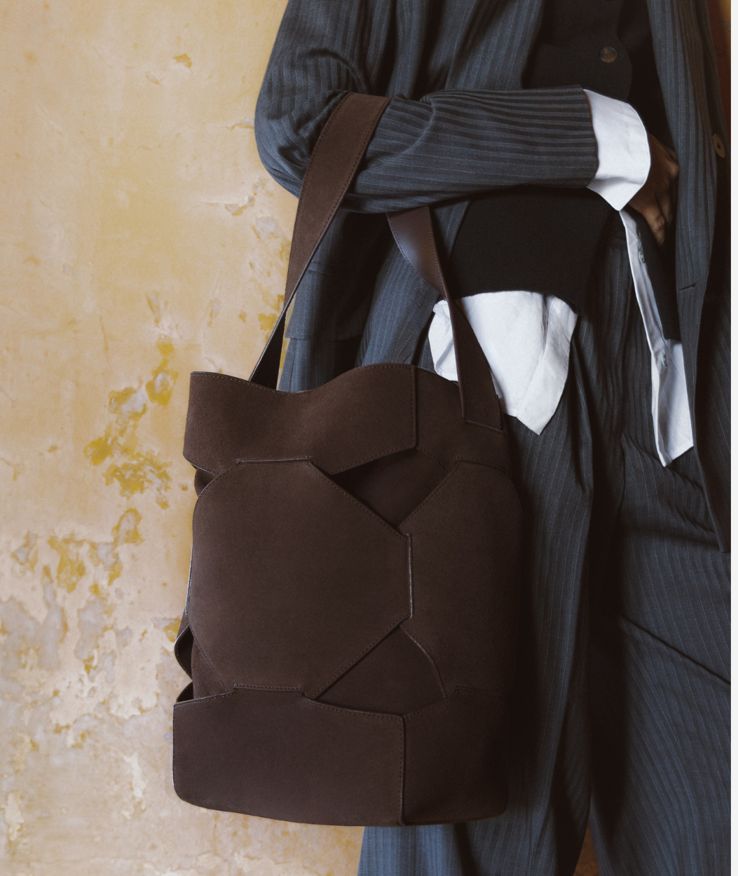 PUZZLE TOTE | DARK CHOCOLATE SUEDE