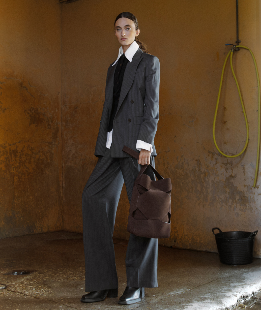 PUZZLE TOTE | DARK CHOCOLATE SUEDE
