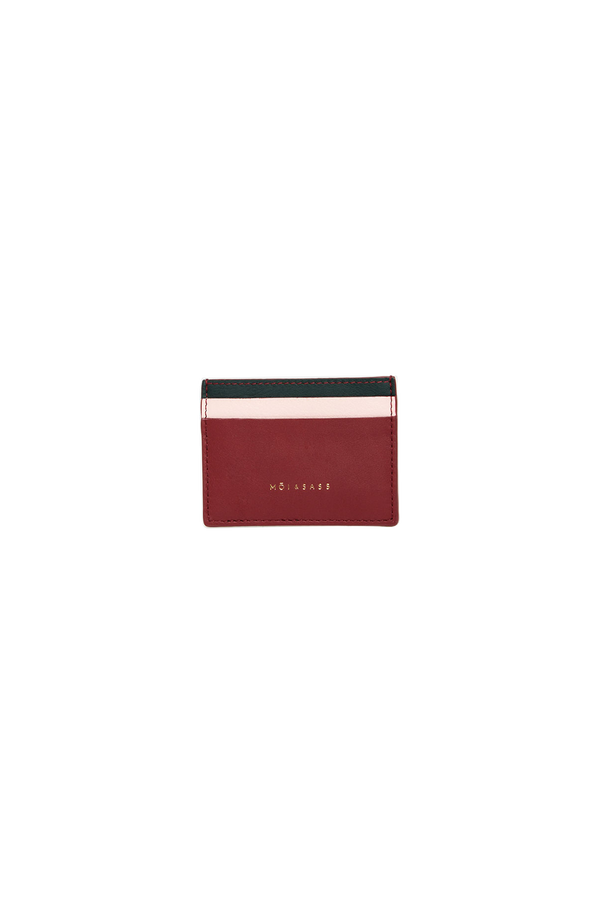 COLOR BLOCK CARDHOLDER | BURGUNDY & CYPRESS